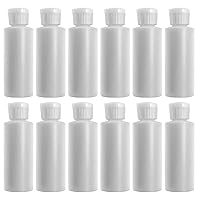 4 Oz Plastic Cylinder Bottles with Flip Top Pour Spout, Pack of 12 by Premium Vials