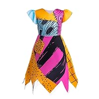 Dressy Daisy Sally Nightmare Halloween Costume Fancy Dress Up Party Outfit for Toddler and Little Kids Girls, Orange
