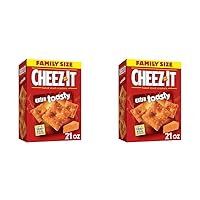 Cheez-It Cheese Crackers, Baked Snack Crackers, Lunch Snacks, Family Size, Extra Toasty, 21oz Box (1 Box) (Pack of 2)