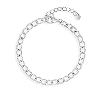 In Season Jewelry 925 Sterling Silver Toddlers & Young Girls Classic Link Chain Charm Bracelet 5