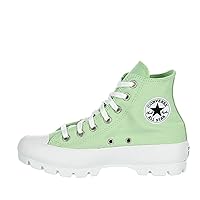 Converse Unisex Chuck Taylor All Star Lugged High Canvas Sneaker - Lace up Closure Style - Neon Mint/White/Black 6.5