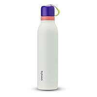 Owala FreeSip Twist Insulated Stainless Steel Water Bottle with Straw for Sports and Travel, BPA-Free, 24-oz, Purple/Green (Minty Horizons)