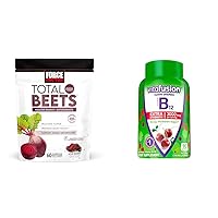 Total Beets Chews with Beetroot & Grapeseed Extract Plus Vitafusion B12 Gummies, 90 Count Cherry Flavor