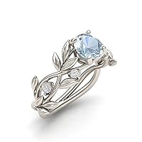 Women's Floral Rings Crystal Rhinestone Elegant Flower Vine Leaf Rings Ladies Simple Shiny Jewelry Ring 10 Comfortable and Environmentally, Silver