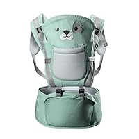 Baby Carrier Seat Animal Pattern Hip Seat Toddler Carrier Safety Newborn Front Pack Green Back Pocket
