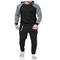 Men's Casual Tracksuits Long Sleeve Hoodies Sweatshirt and Sweatpants Sports Suit 2PCS Outfits Set
