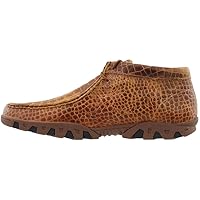 Italia Mens Honey Crocodile Printed Rogue Chukka Casual Boots Ankle - Brown