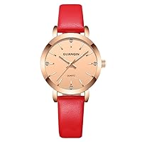 Women Quartz Watch with Dial Analog Display and Stainless Steel/Leather Band