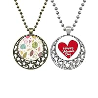Color Flower Paint Pendant Necklace Mens Womens Valentine Chain