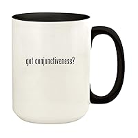 got conjunctiveness? - 15oz Ceramic Colored Handle and Inside Coffee Mug Cup, Black