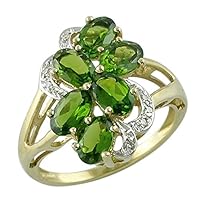 2.5 Carat Chrome Diopside Oval Shape Natural Non-Treated Gemstone 10K Yellow Gold Ring Engagement Jewelry for Women & Men