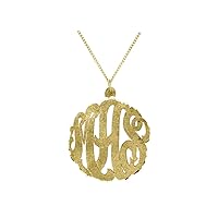Rylos Necklaces For Women Gold Necklaces for Women & Men 14K White Gold or Yellow Gold Monogram Necklace Personalized 35mm Special Order, Made to Order Large Necklace
