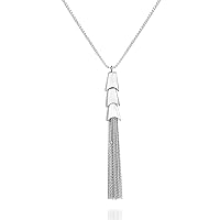 Silvertone Tassel Pendant Necklace, 30