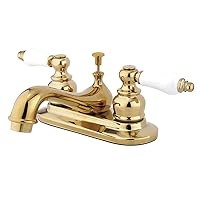 Kingston Brass GKB602PL Restoration 4-inch Centerset Lavatory Faucet with Retail Pop-up, Polished Brass