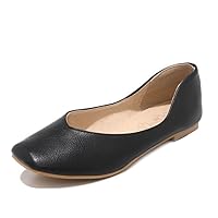 Women Flats with Square Toe and Slip-on Casual Shoes