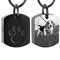 Cremation Jewelry Urn Necklace for Ashes for Pet, Paw Print Memorial Ash Jewelry, Keepsake Pendant for Pet's Cat Dog's Ashes with Filling Kit