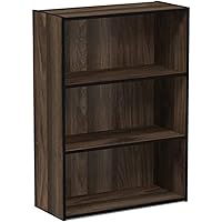 Furinno Pasir 3-Tier Open Shelf Bookcase, Columbia Walnut