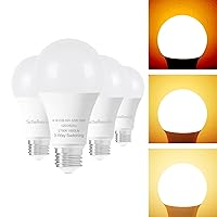 3-Way Light Bulbs 30 70 100 Watt Equivalent, Standard A19 Indoor Led Bulb Soft White 2700K, 15 Watt Energy Efficient Bulb, 1600 Lumens, 4Pack