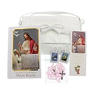 Girl First Communion Gift Set Purse, Missal, Rosary and Pouch, Scapular, Chalice Pin, Gift Box