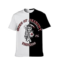 Mens Cool-Skulls T-Shirt Funny-Tees Graphic Novelty-Trendy Short-Sleeve Vintage Softstyle Hip-Hop Tops Adult 3D Print Shirt
