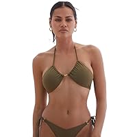 PacSun Women's Eco Green Mara Beaded Halter Bikini Top Size XXS