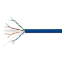 Monoprice Cat6A Plus Bulk Ethernet Network Cable - Pure Bare Copper, 650MHz, UTP, Solid, Riser-Rated (CMR), Flame-Retardant, Spool in The Box, 23AWG, 10G, 1000 Feet, Blue