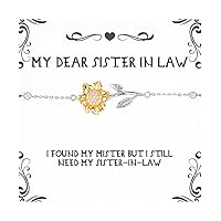 Sister in law Gifts For Sisters, I Found My Mister But I Still Need, Cute Sister in law Sunflower Bracelet, Jewelry From Sister