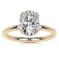 1.5 CT Oval Moissanite Engagement Ring Wedding Eternity Ring Vintage Solitaire Halo Setting Silver Jewelry Anniversary Promise Vintage Ring Gift