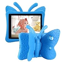 iPad 9th 8th 7th Generation Case Kids Girls, Cute Butterfly Shockproof EVA Foam Super Protection Stand Cover for iPad 2021 2020 2019 10.2