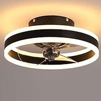 Modern Ceiling Fan with Lights Remote Control Invisible Ceiling Lights Fan Lighting Dimmable 6 Levels Wind Speeds for Dining Room Bedroom Living Ceiling Lights
