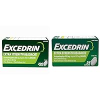 Excedrin Extra Strength 200 Count and 24 Count Headache Relief Caplets Bundle