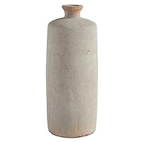 47th & Main Rustic Flower Vase | Narrow Mouth Terracotta Vase for Home Décor, Large, White