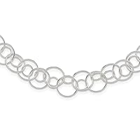 Sterling Silver Fancy Link Chain Necklace - 42