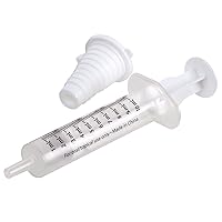 Kids Baby Oral Syringe & Dispenser Calibrated for Liquid Medicine, Reduce Mess, Easy Way to Orally Administer Medication, 10 mL/2 TSP, Includes Bottle Adapter, Clear, BPA Free