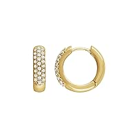 14k Yellow Gold 1/2 CTW Natural Diamond Hoop Earrings Gift for Mothers Day