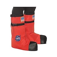 Underwraps Kid's Children's Astronaut Boot Top Covers Costume - Orange Childrens Costume, Orange, One Size