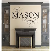 Family Name Wall Decal Custom Personalized Monogram Est Year Living Room Decor (30
