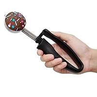 Restaurantware Comfy Grip 1.25 oz Stainless Steel #30 Portion Scoop - with Black Ambidextrous Handle - 1 count box