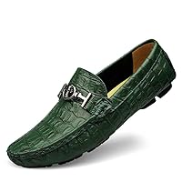 Men's Loafers Slip-on Comfort Soft Driving Shoes Crocodile Pattern Business Boat Shoes