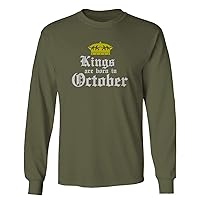 The Best Birthday Gift Kings are Born in October Long Sleeve Men's