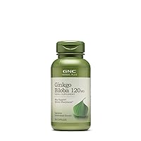 GNC Herbal Plus Ginkgo Biloba 120mg | Supports Mental Sharpness, Vegetarian | 100 Capsules