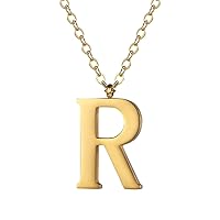PROSTEEL Capital Letter R Charm Pendant Necklace Gold Plated Womens Chain Fashion Jewelry