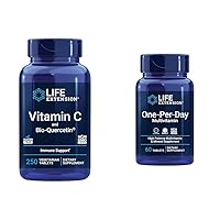 Life Extension Vitamin C & Quercetin Phytosome Plus Multivitamin with 25+ Vitamins, Minerals & Extracts - 250 Tablets, 60 Tablets