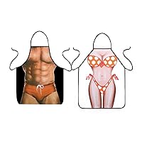 VIPbuy Set of 2 Pcs Anime Cartoon Hero Character Aprons, Funny Sexy Kitchen Aprons for Couples Novelty Gifts