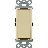 Lutron Claro 15 Amp Single-Pole Rocker Switch with Locator Light, CA-1PSNL-IV, Ivory