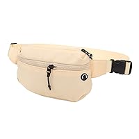 Waist Bag, Belt Bag Durable Adjustable Simple Multiple Wearing Styles Nylon for Traveling (Khaki)