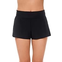 Reebok Women's Swimwear Sport Fashion Swim Shorts Bottom with Zipper Pocket