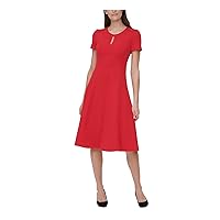 Tommy Hilfiger Women's Belted Fit and Flare Midi Dress