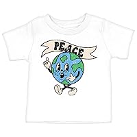 Peace Baby T-Shirt - Earth Fan Present - Baby Christening Present