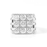 Round Brilliant Cut 0.30 cttw White Moissanite 14K White Gold And 925 Sterling Silver Wedding Rings For Men